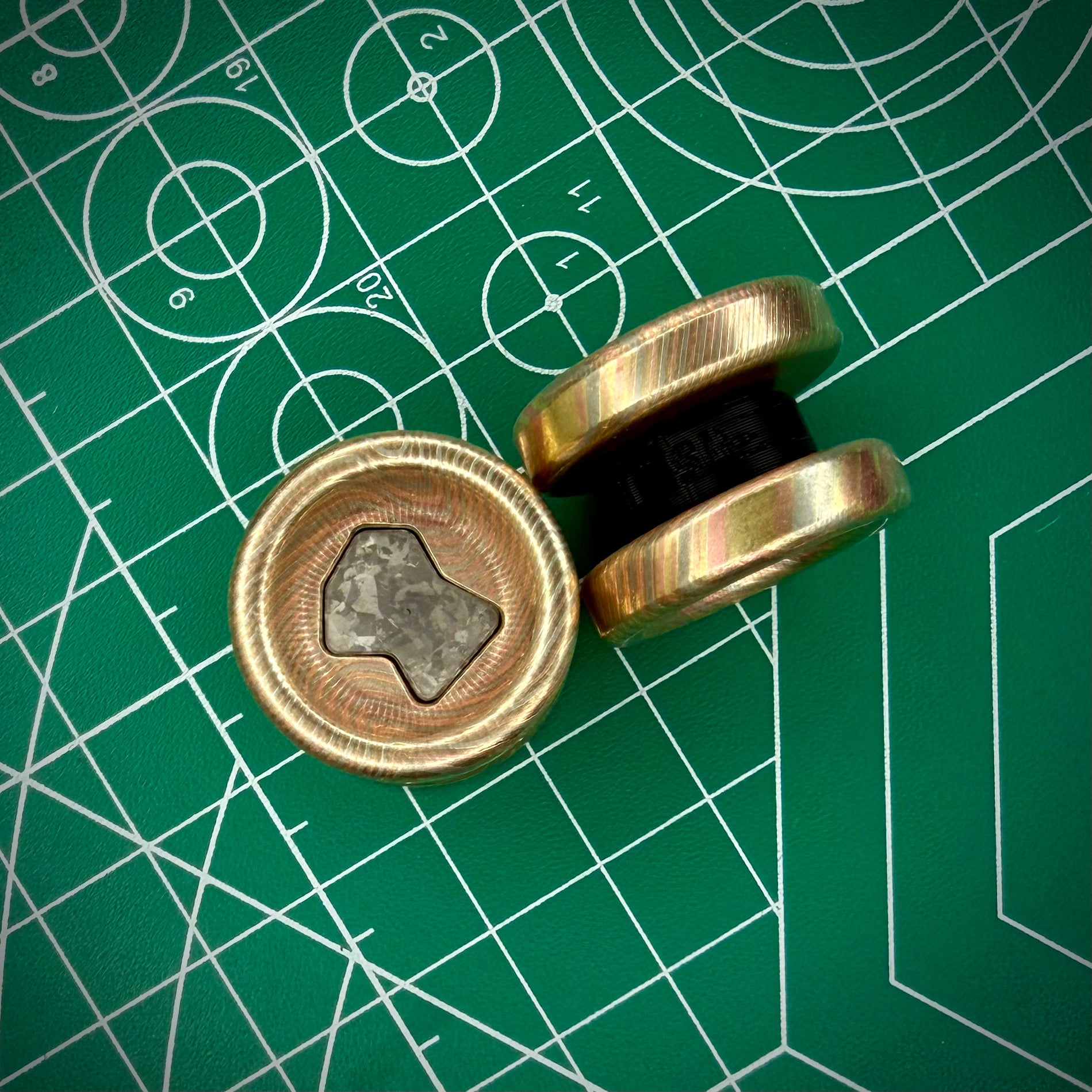 Mokume Didget Buttons w/ Crystal Ti Didgets
